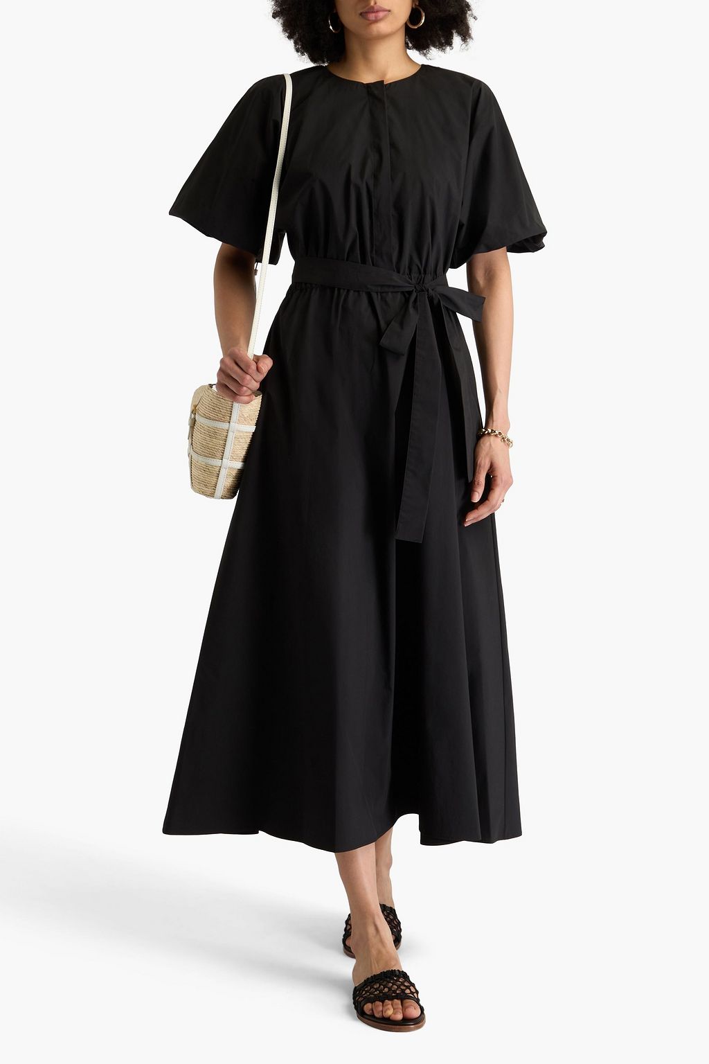 ALTUZARRA Midikleid aus Popeline aus einer Baumwollmischung mit Gürtel