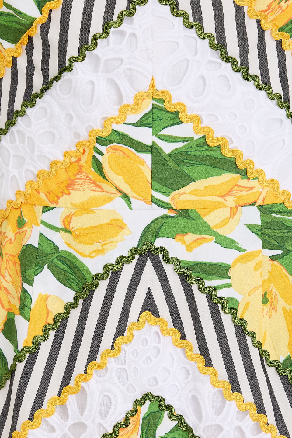 Carolina Herrera Printed Cotton-blend Poplin And Broderie Anglaise Midi Dress