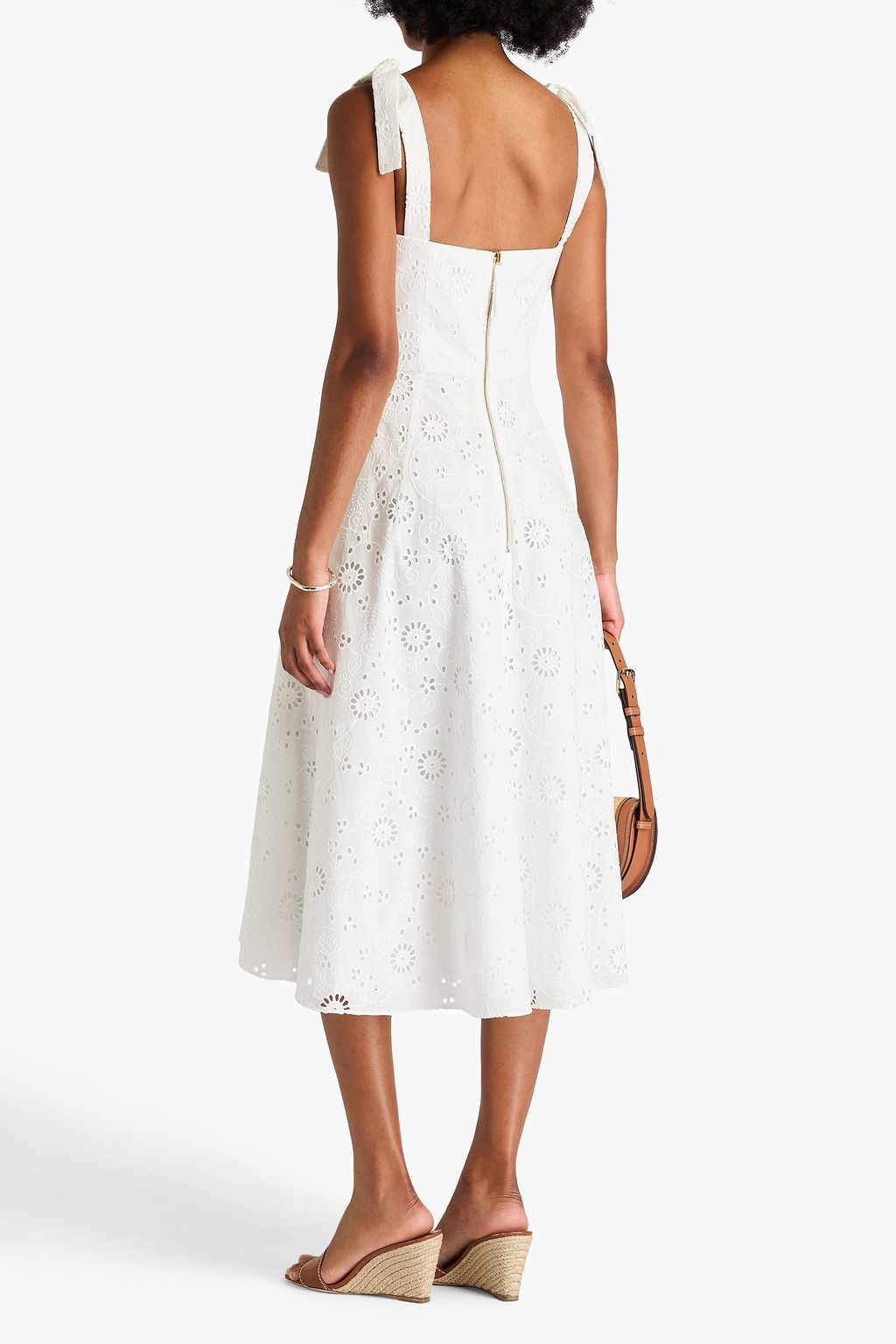 CAROLINA HERRERA Broderie anglaise cotton midi dress