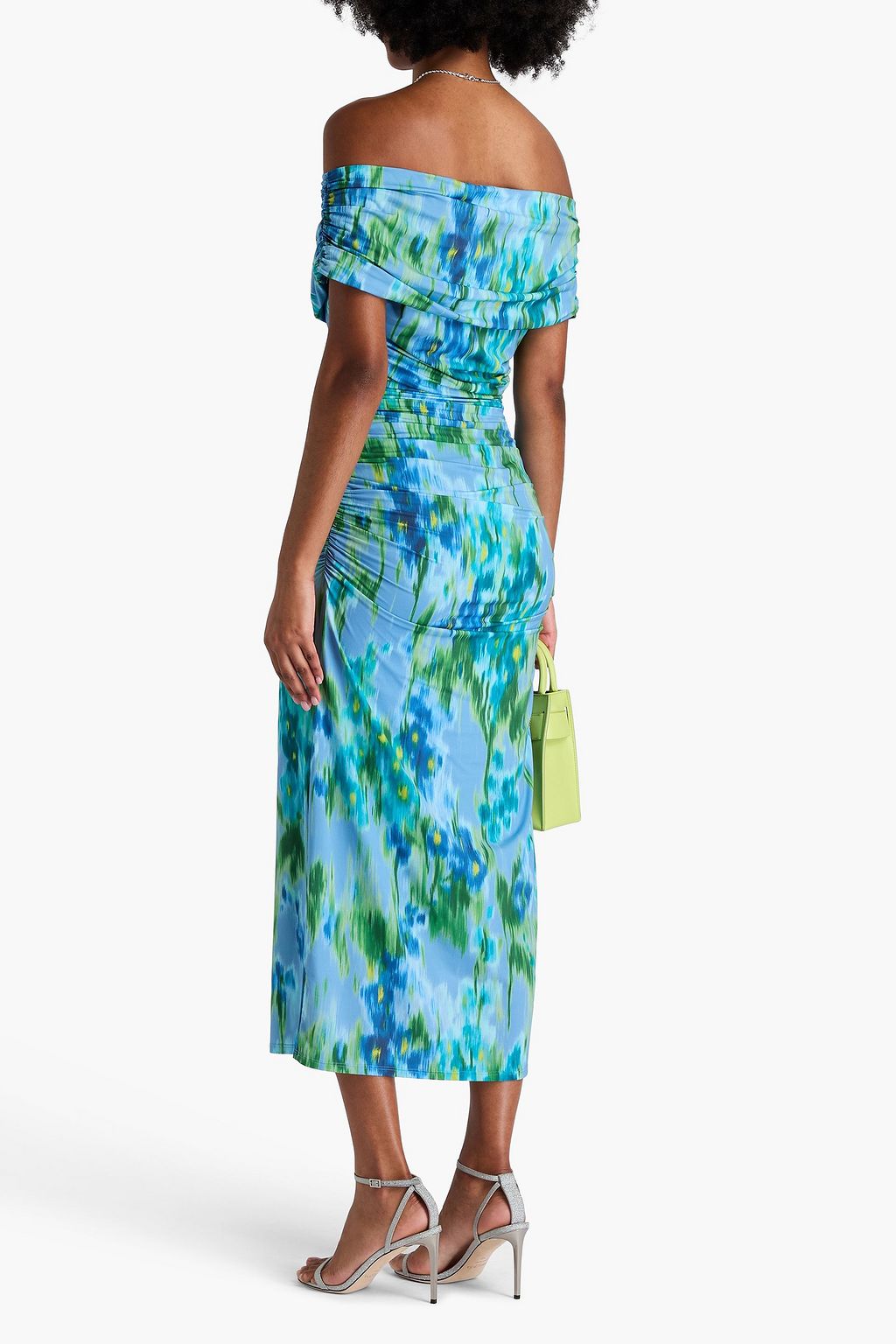 CAROLINA HERRERA Off-the-shoulder floral-print stretch-jersey midi dress