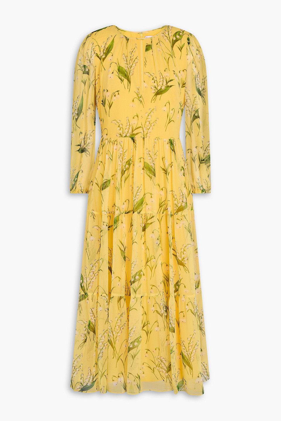 Carolina Herrera Floral-print Silk-georgette Midi Dress