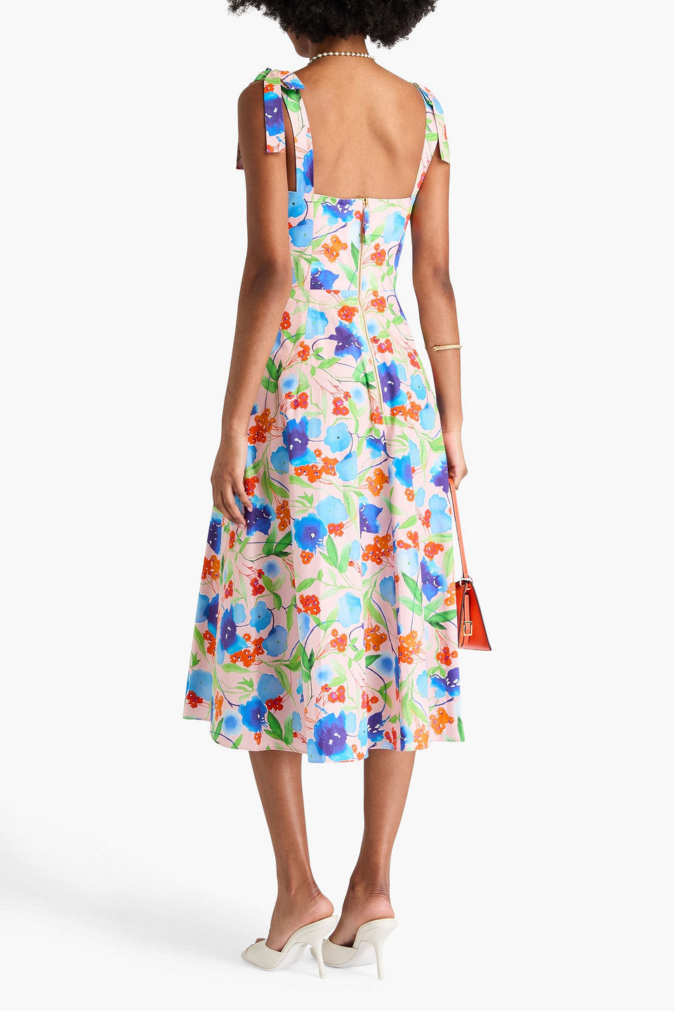 Carolina Herrera Floral-print Cotton-poplin Midi Dress In Multi