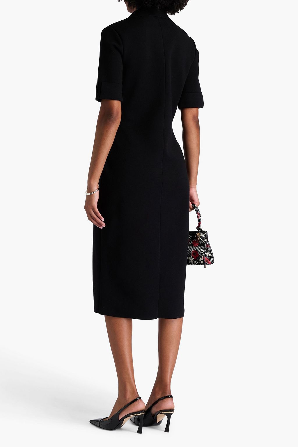 CAROLINA HERRERA Doppelreihiges Midikleid aus einer Wollmischung