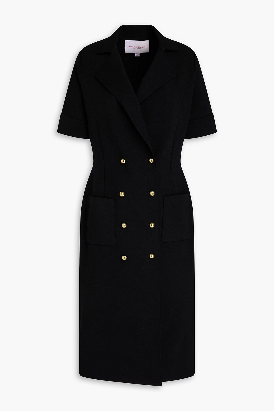 Carolina Herrera Double-breasted Wool-blend Midi Dress