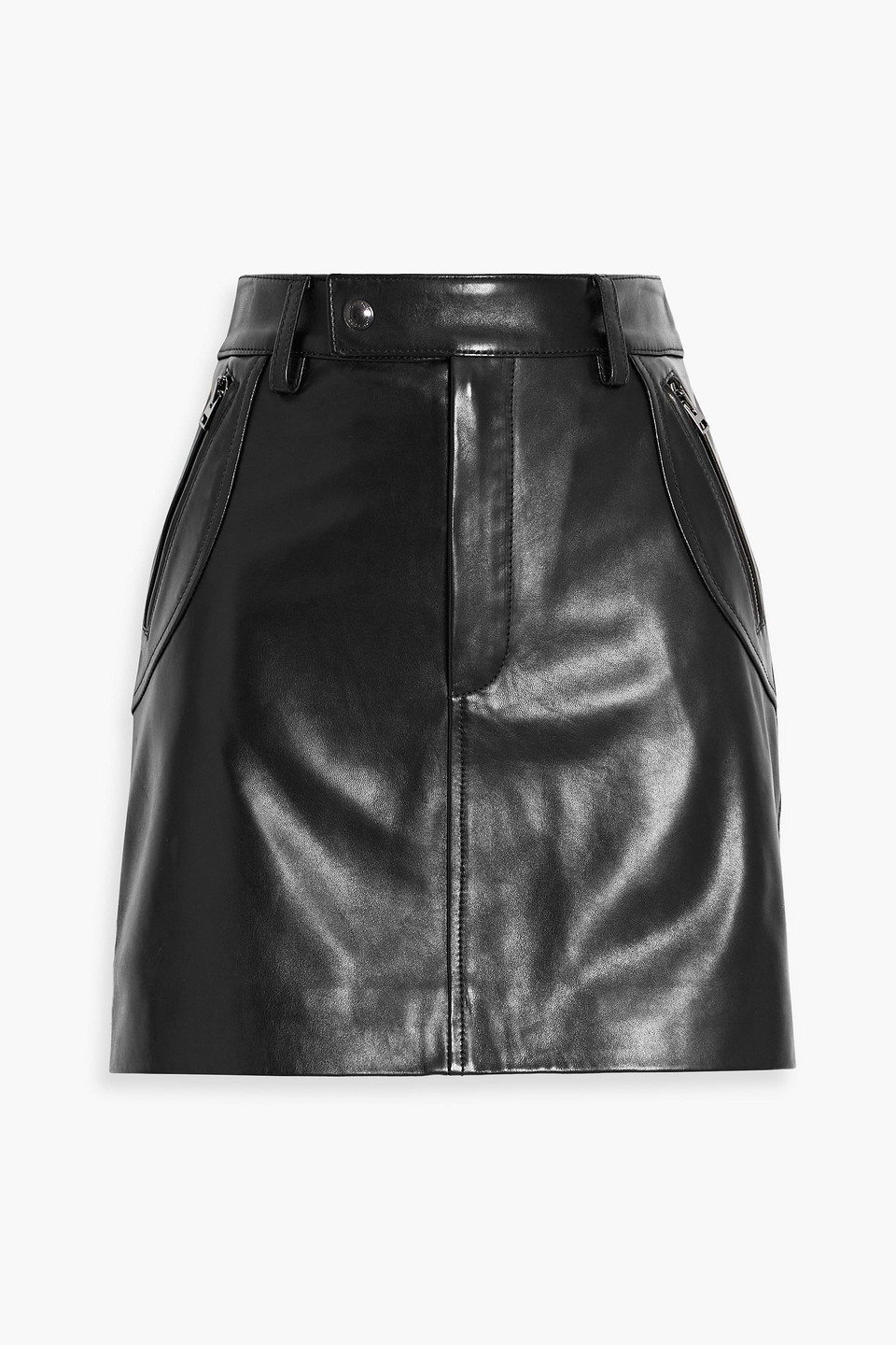 tom ford - leather mini skirt - black - it 36