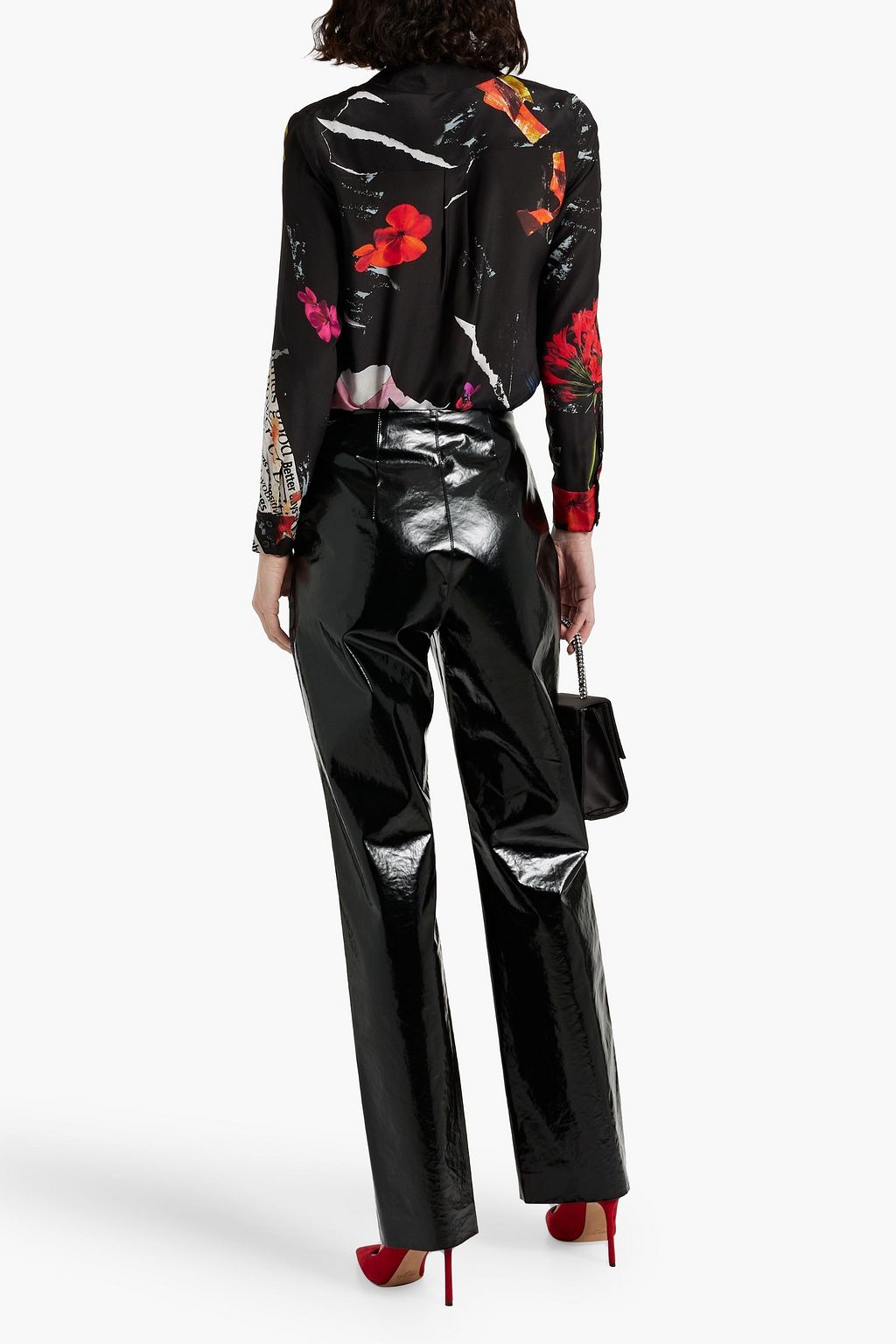 ALICE + OLIVIA Azalea floral-print silk crepe de chine shirt