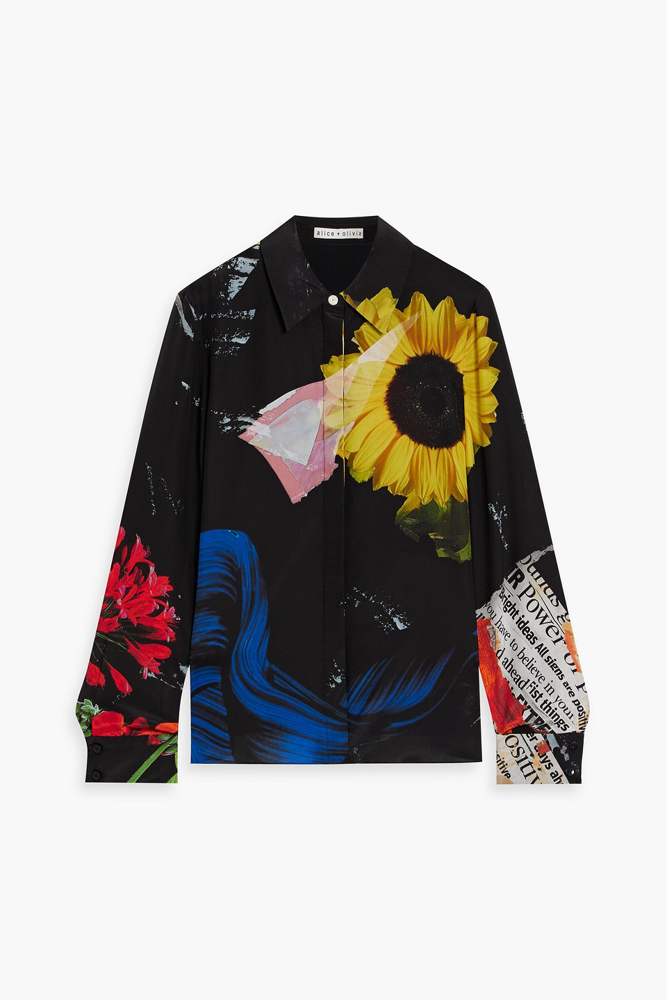 Azalea floral-print silk crepe de chine shirt