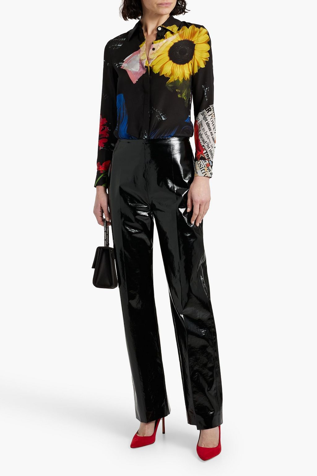 ALICE + OLIVIA Azalea floral-print silk crepe de chine shirt