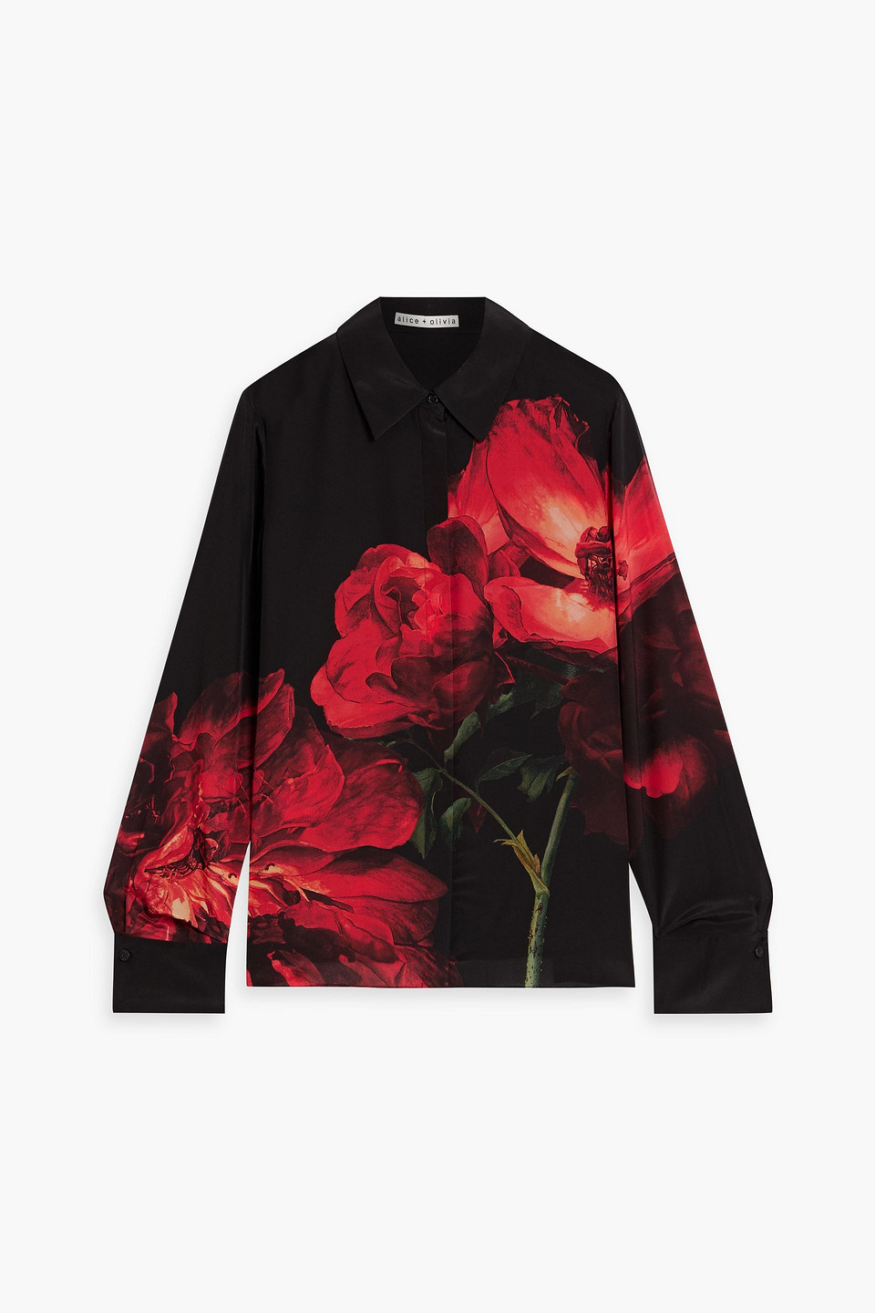 Brady floral-print silk crepe de chine shirt