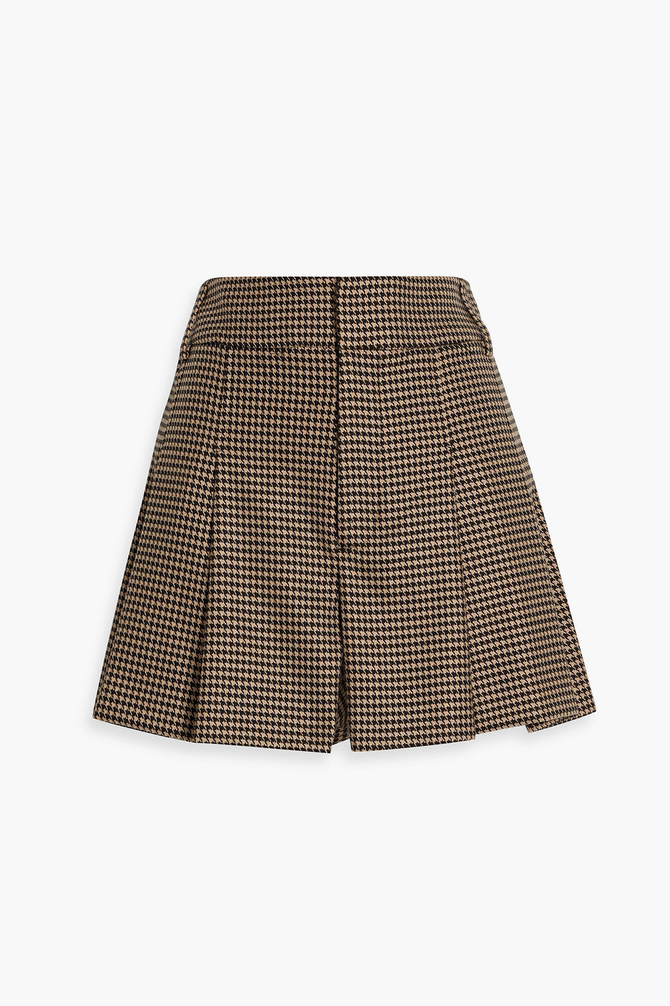 Scarlet skirt-effect houndstooth tweed shorts