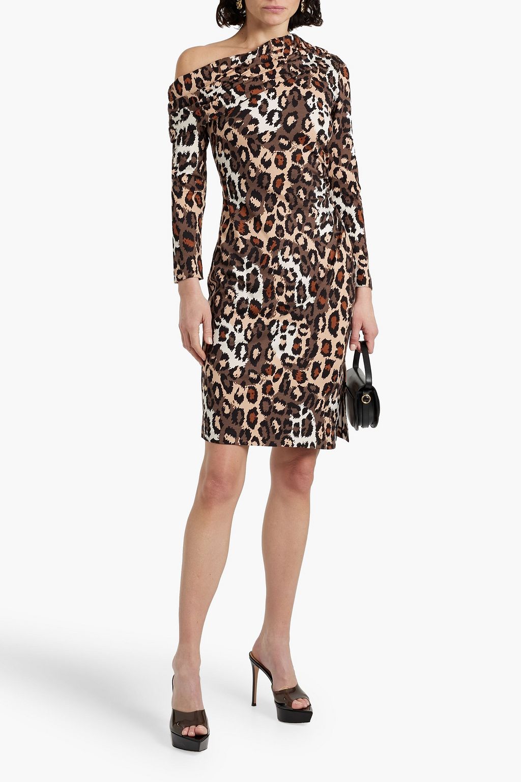 DIANE VON FURSTENBERG Perry one-shoulder leopard-print jersey dress