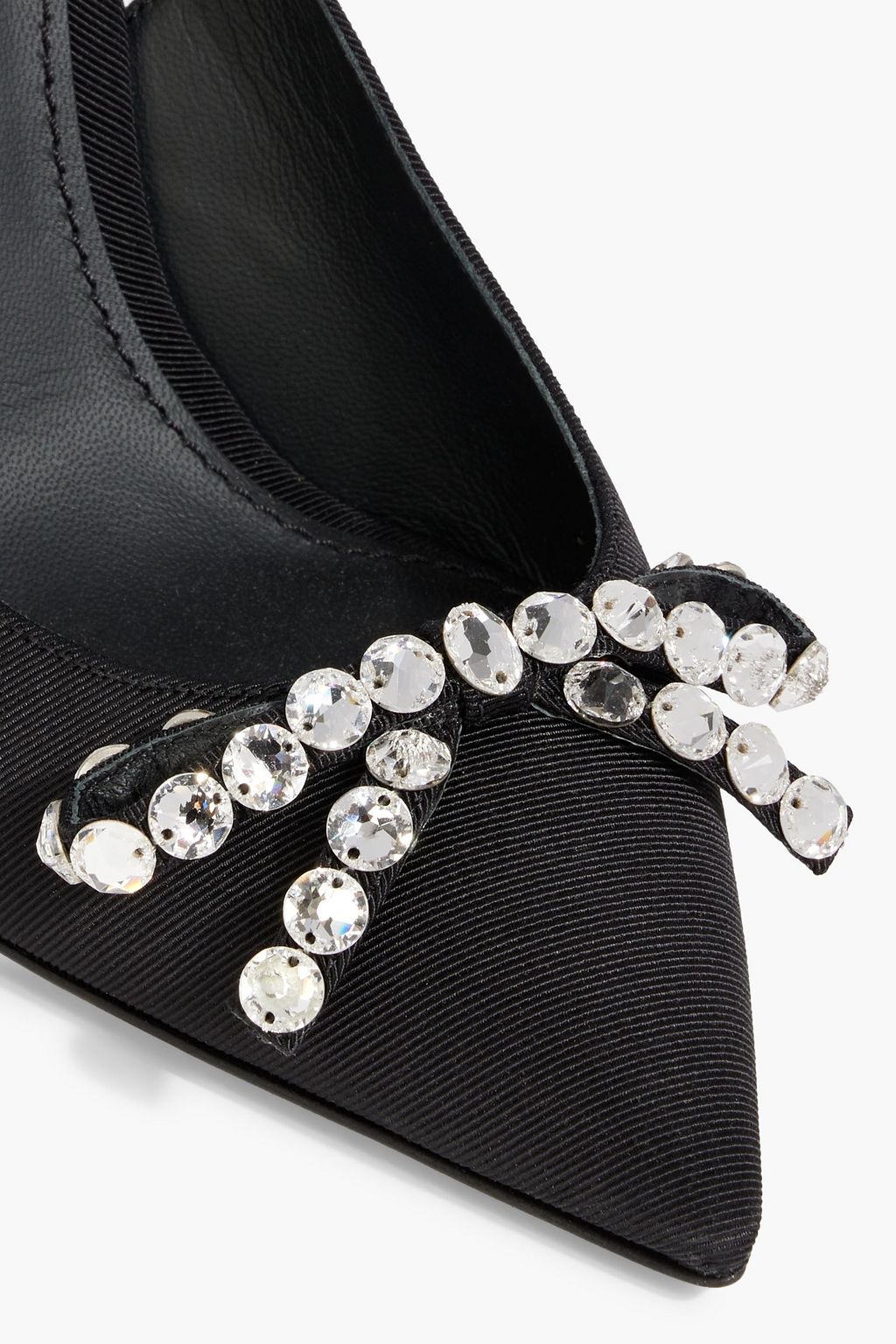 DOLCE&GABBANA Crystal-embellished faille slingback pumps