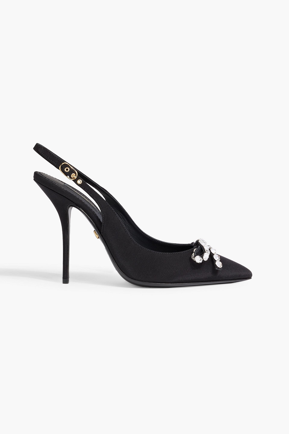 Dolce&Gabbana Crystal-embellished faille slingback pumps