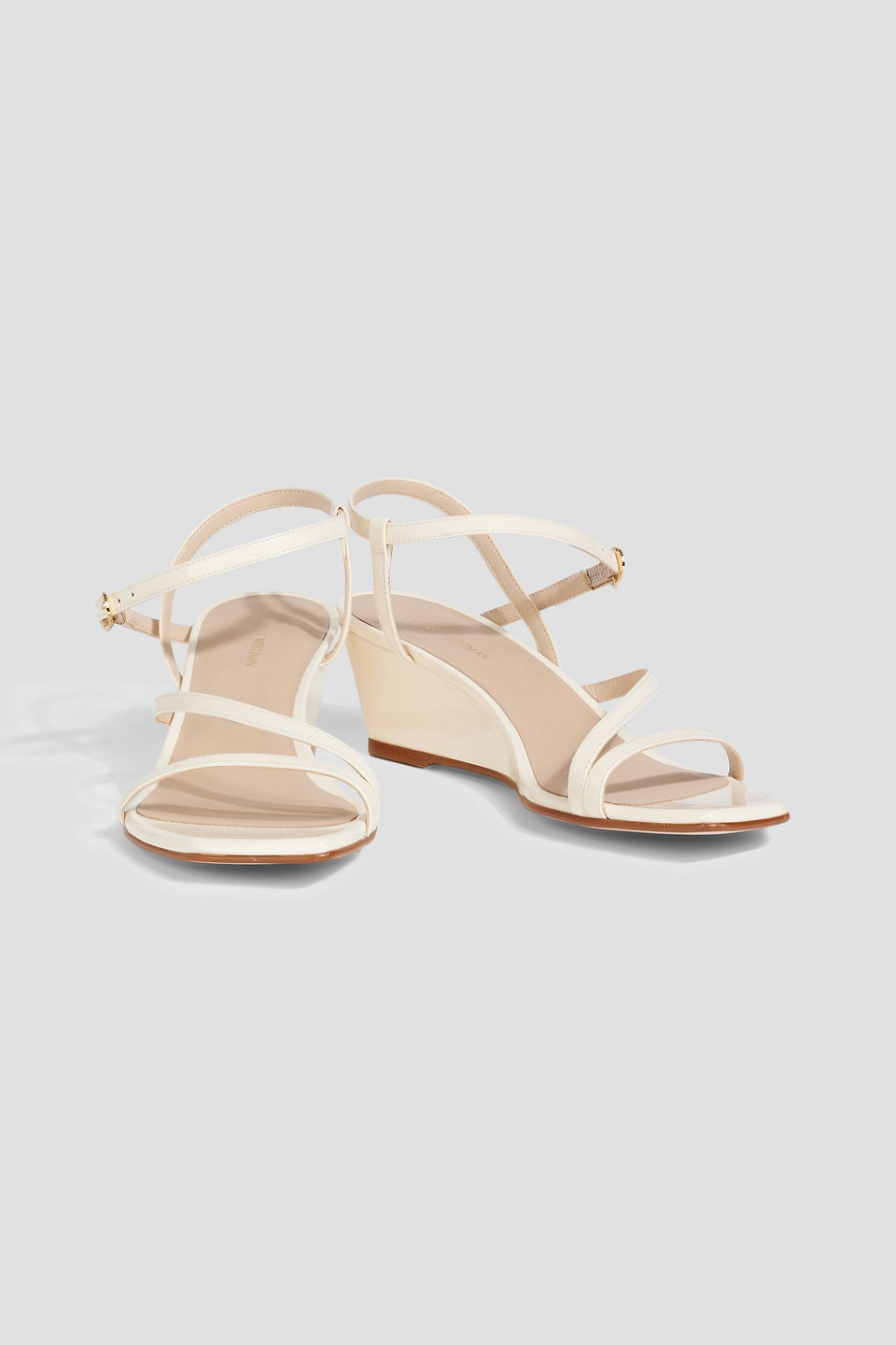 Stuart Weitzman Oasis 50 Patent-leather Wedge Sandals