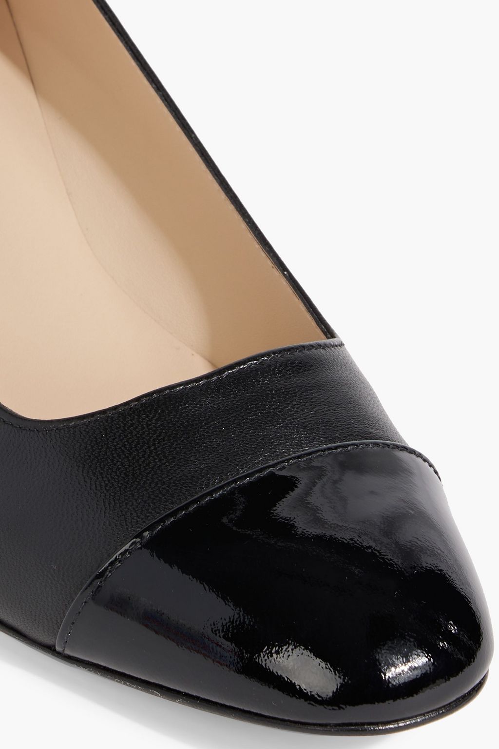 STUART WEITZMAN Milla smooth and patent-leather pumps