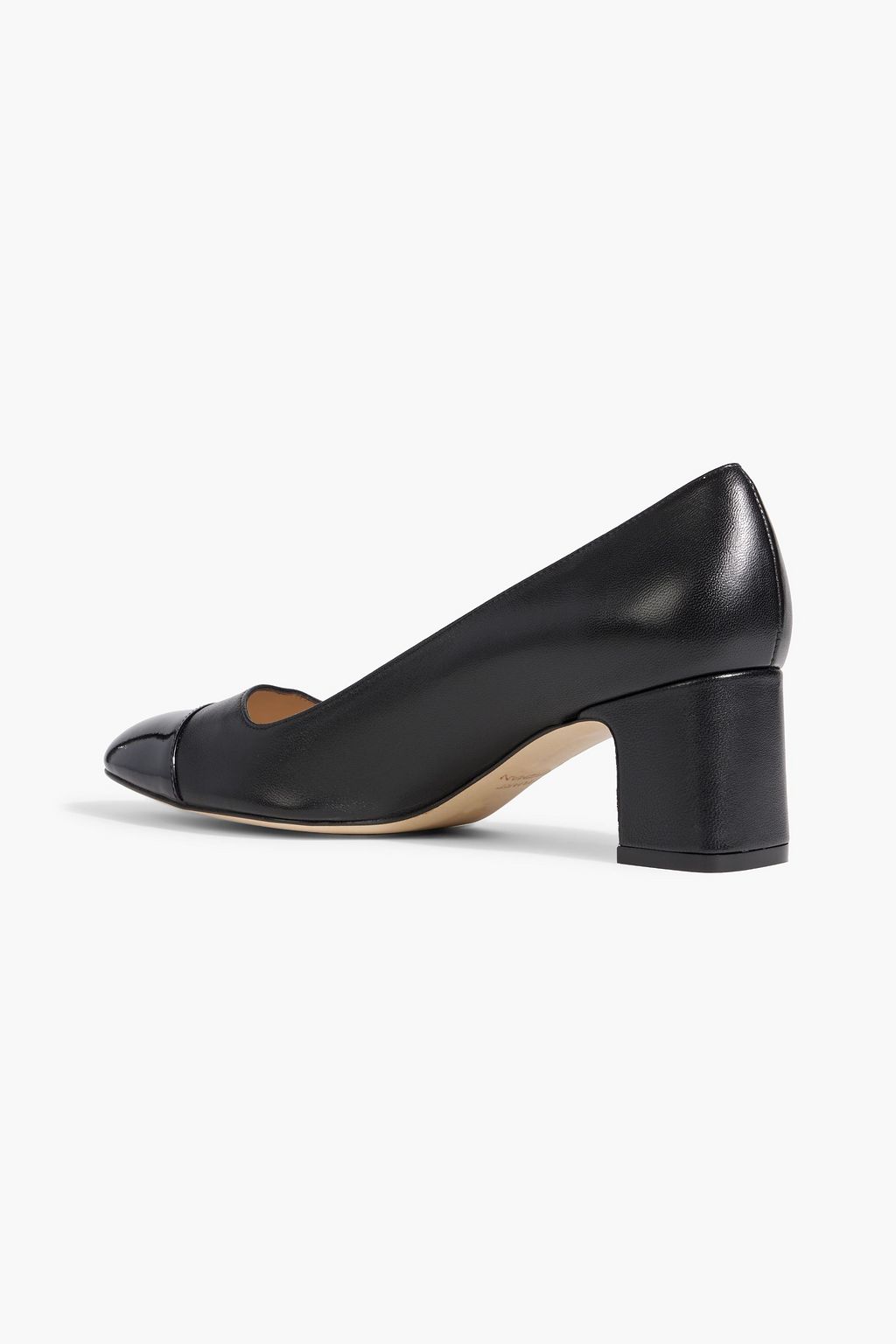 STUART WEITZMAN Milla smooth and patent-leather pumps