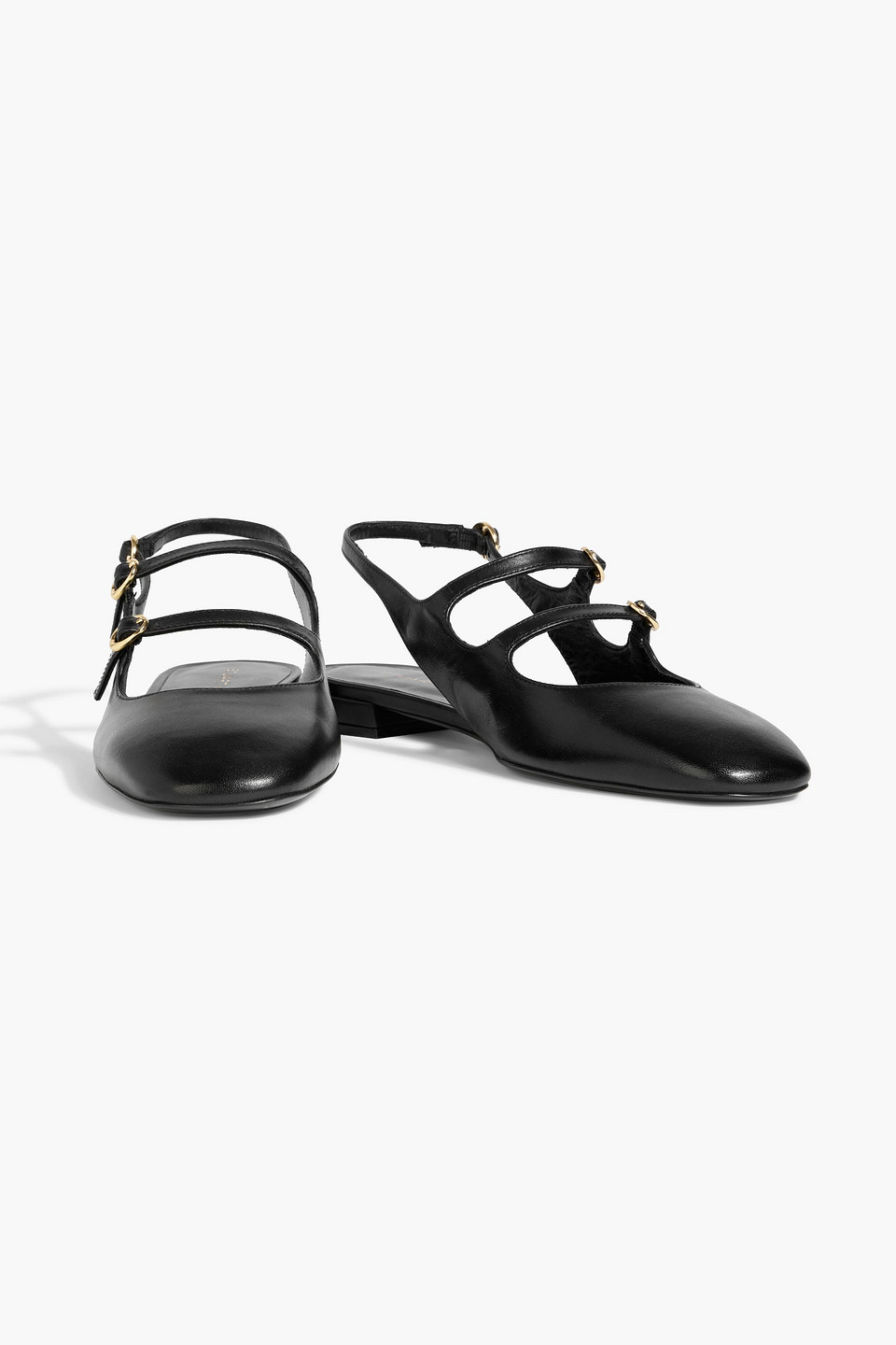 Stuart Weitzman Benni Leather Slingback Mary Jane Flats