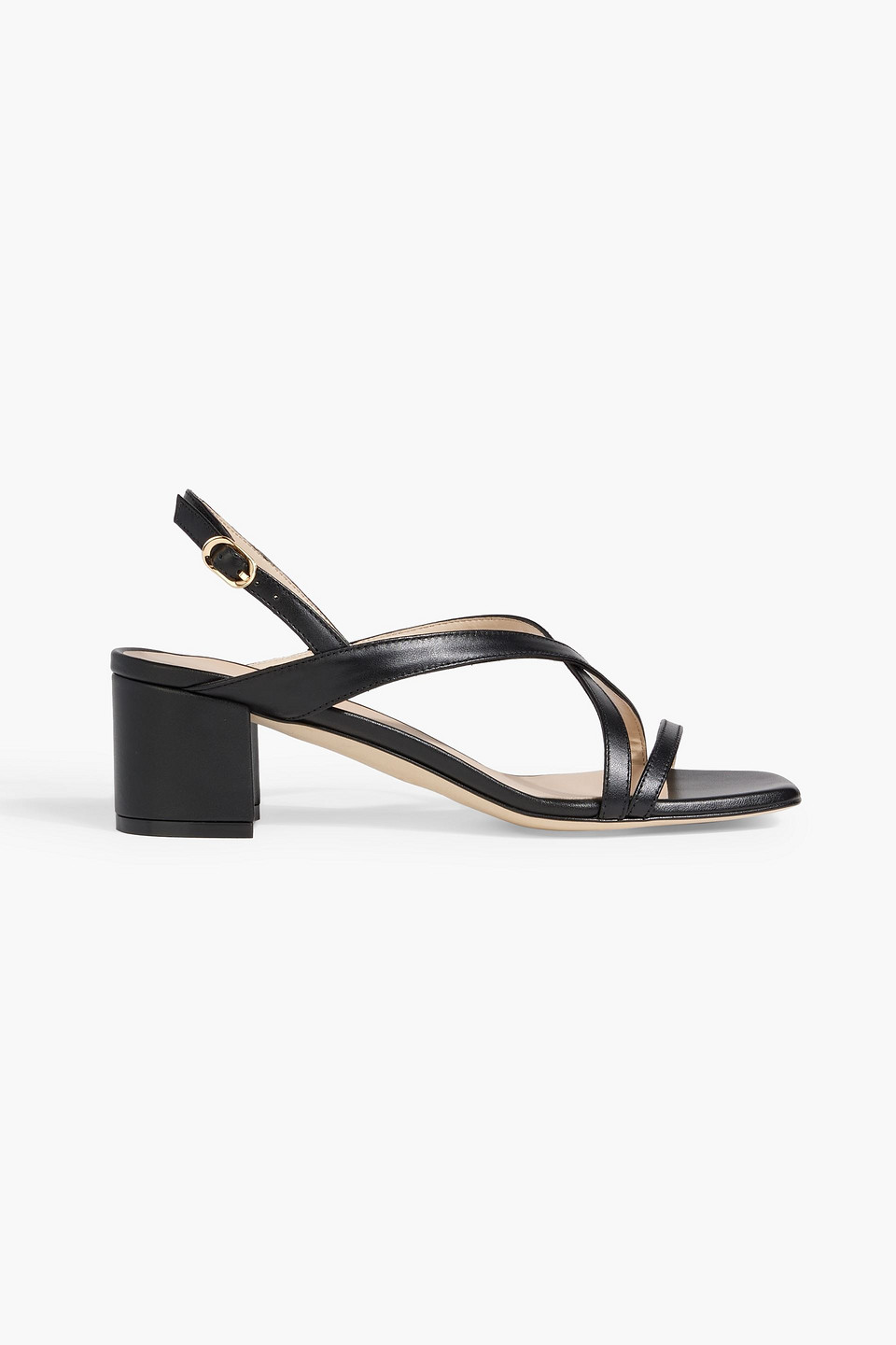Stuart Weitzman Oasis 50 Leather Slingback Sandals In Black