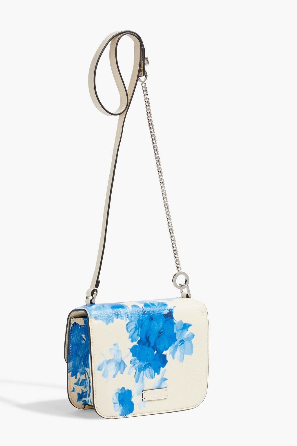 VALENTINO GARAVANI VLOGO floral-print pebbled-leather shoulder bag