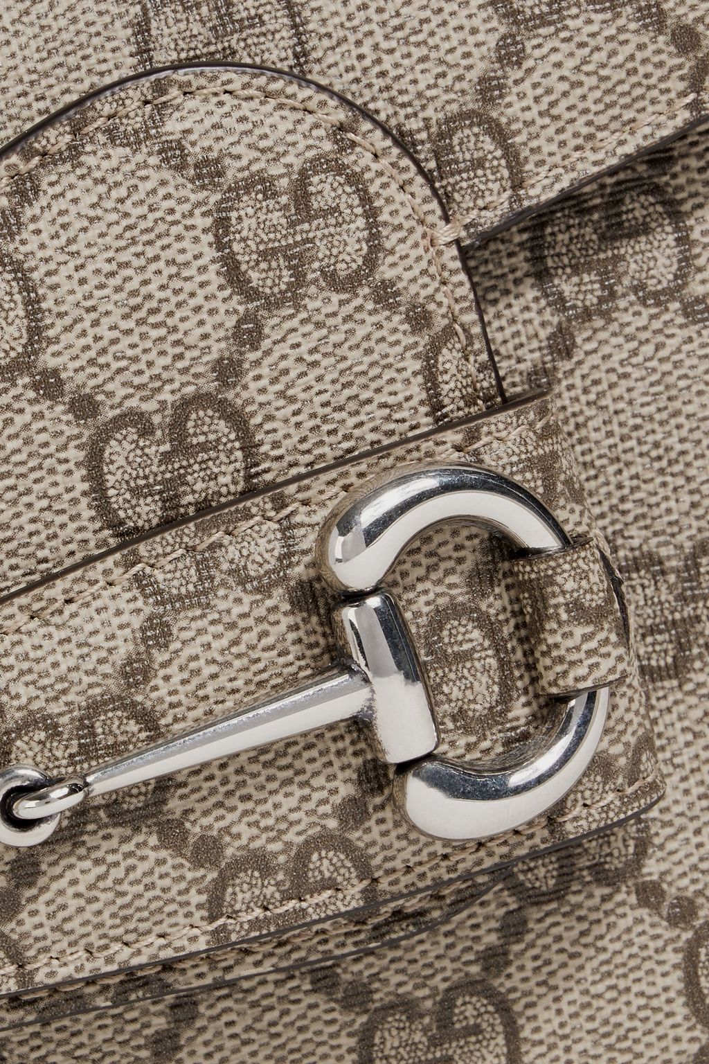GUCCI Horsebit 1955 printed coated-canvas shoulder bag