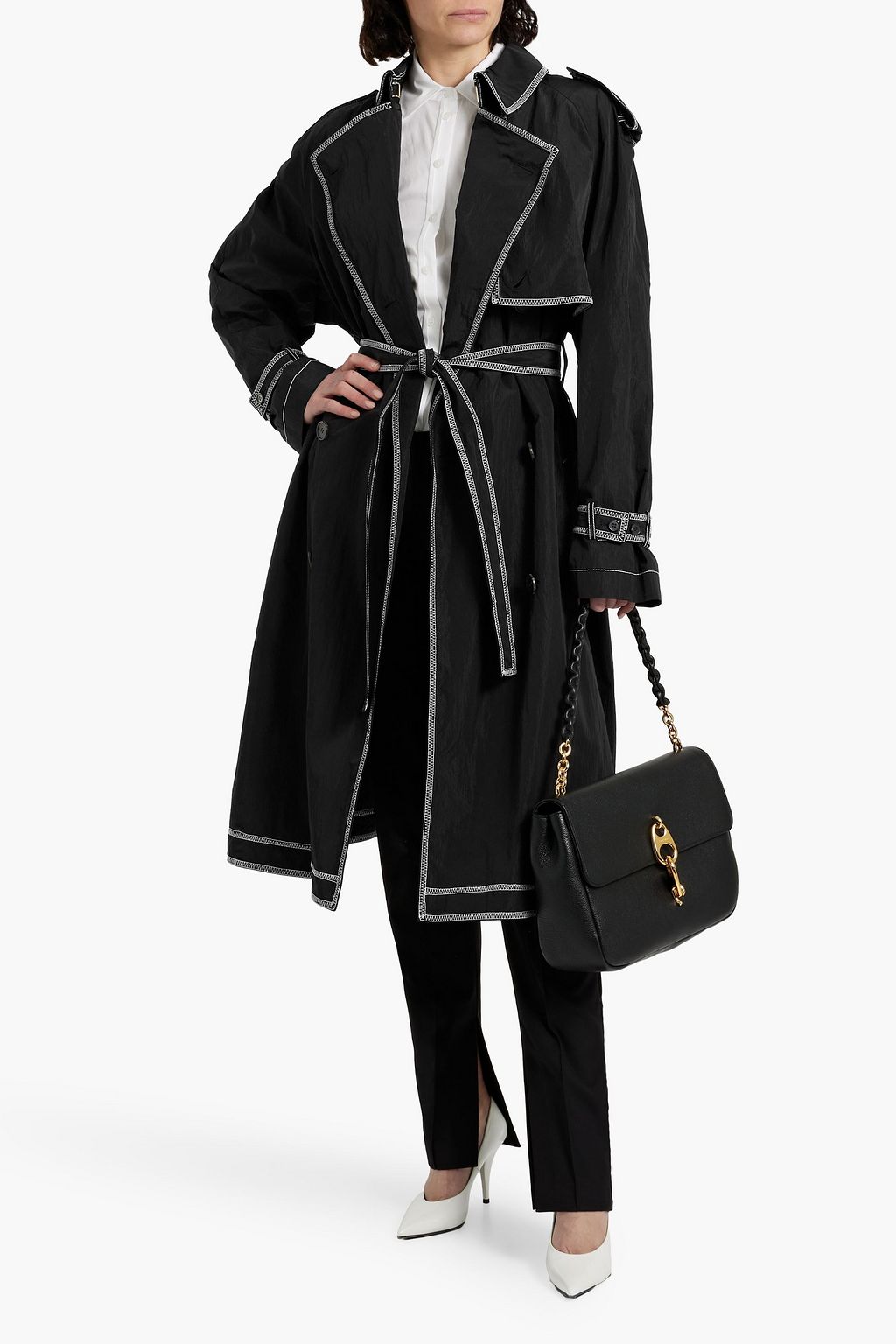 TOM FORD Topstitched shell trench coat