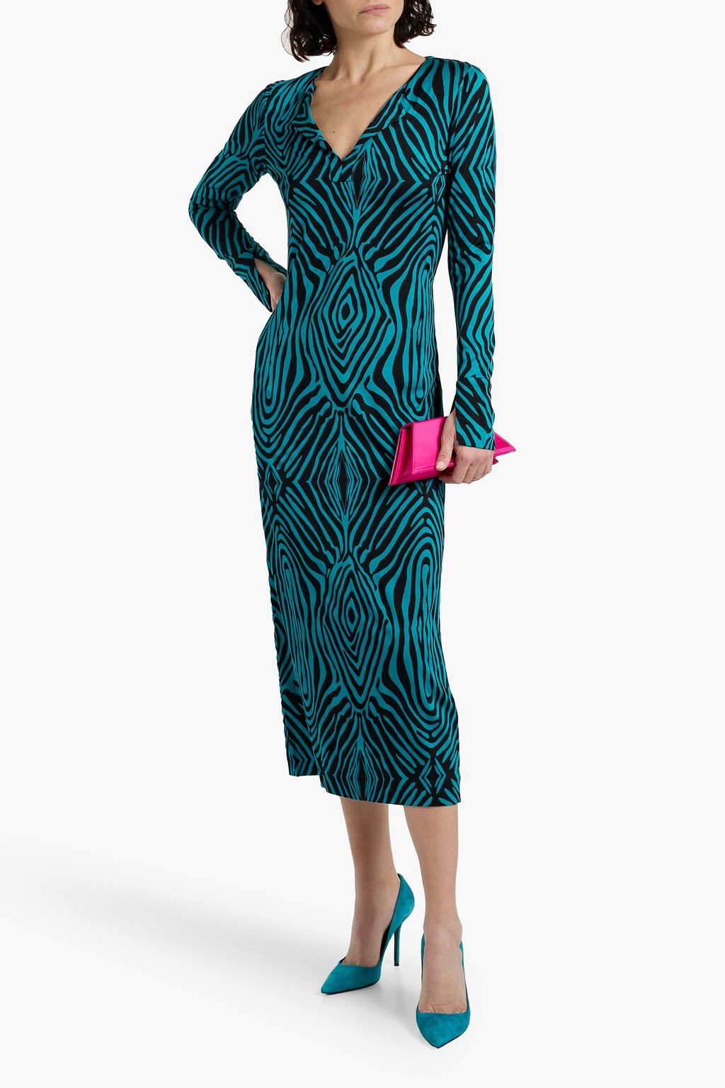 DIANE VON FURSTENBERG Sonca zebra-print jersey midi dress