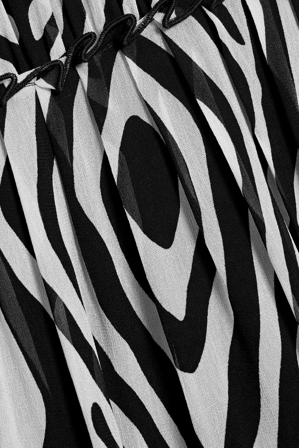 DIANE VON FURSTENBERG Kent tiered zebra-print crepon midi dress