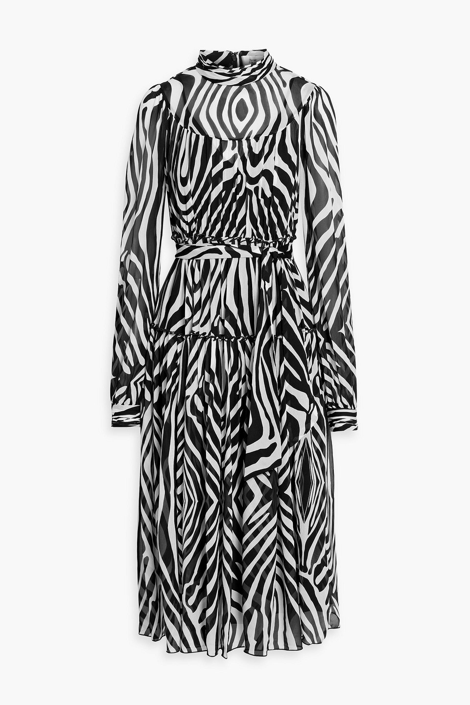 Diane Von Furstenberg Kent Tiered Zebra-print Crepon Midi Dress