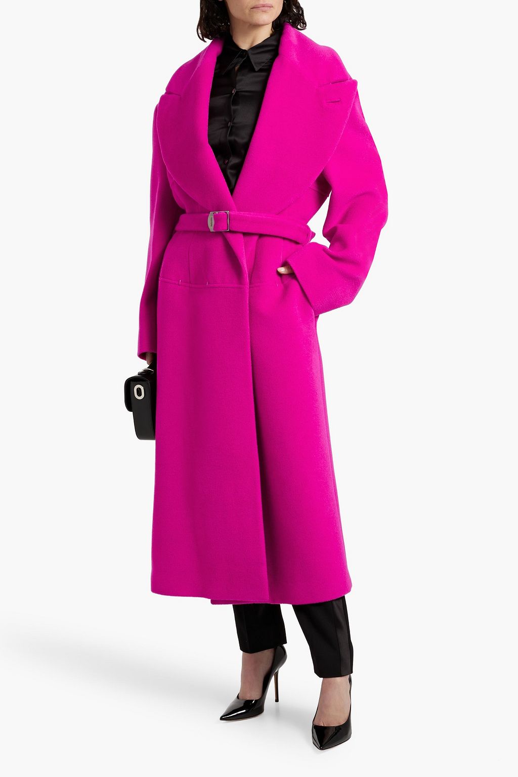 TOM FORD Belted alpaca and wool-blend felt coat