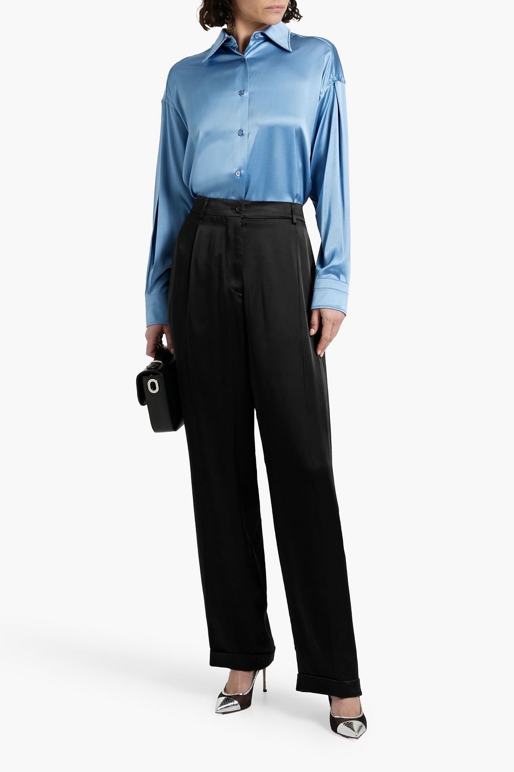 TOM FORD Pleated silk-blend shirt