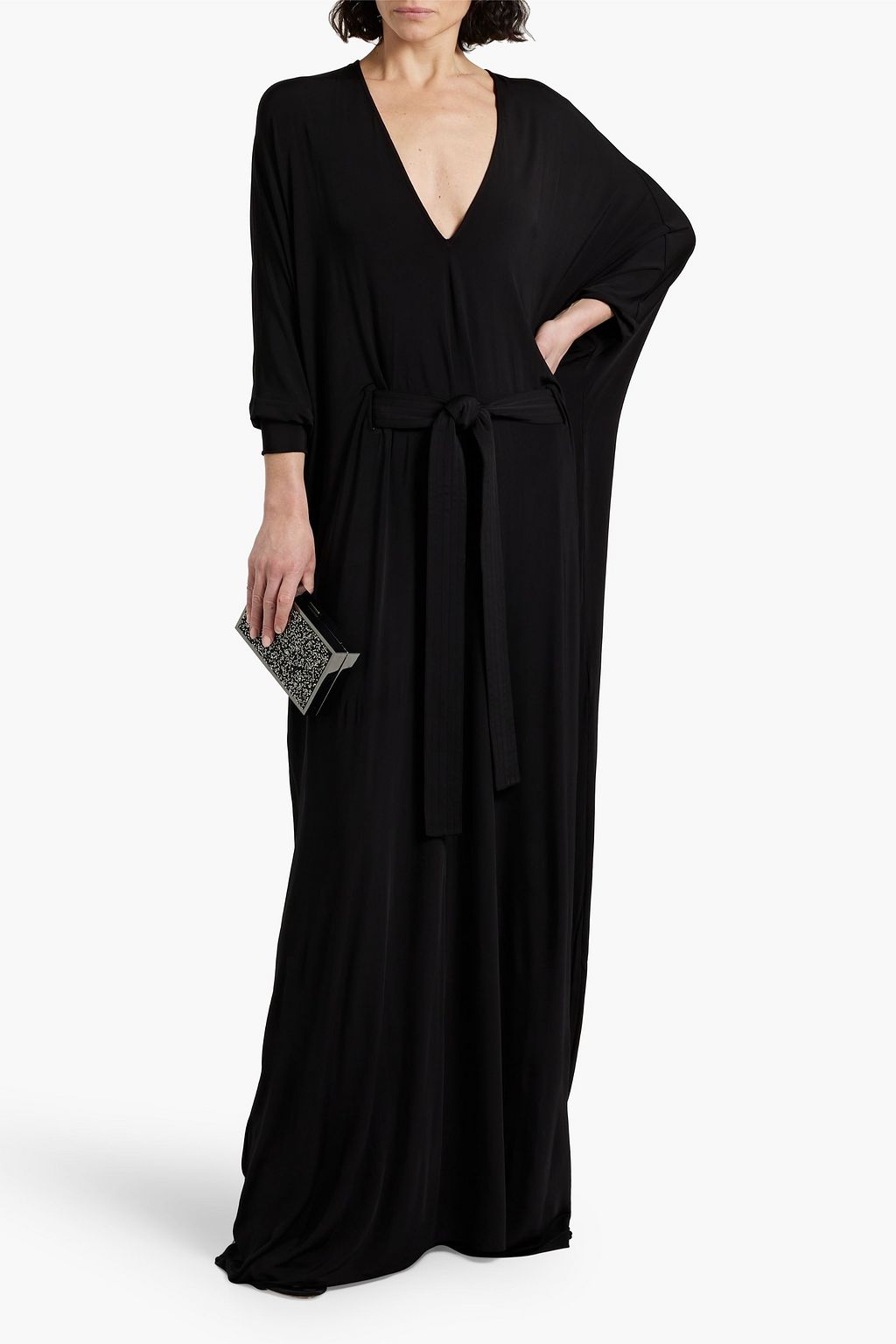TOM FORD Belted stretch-jersey gown