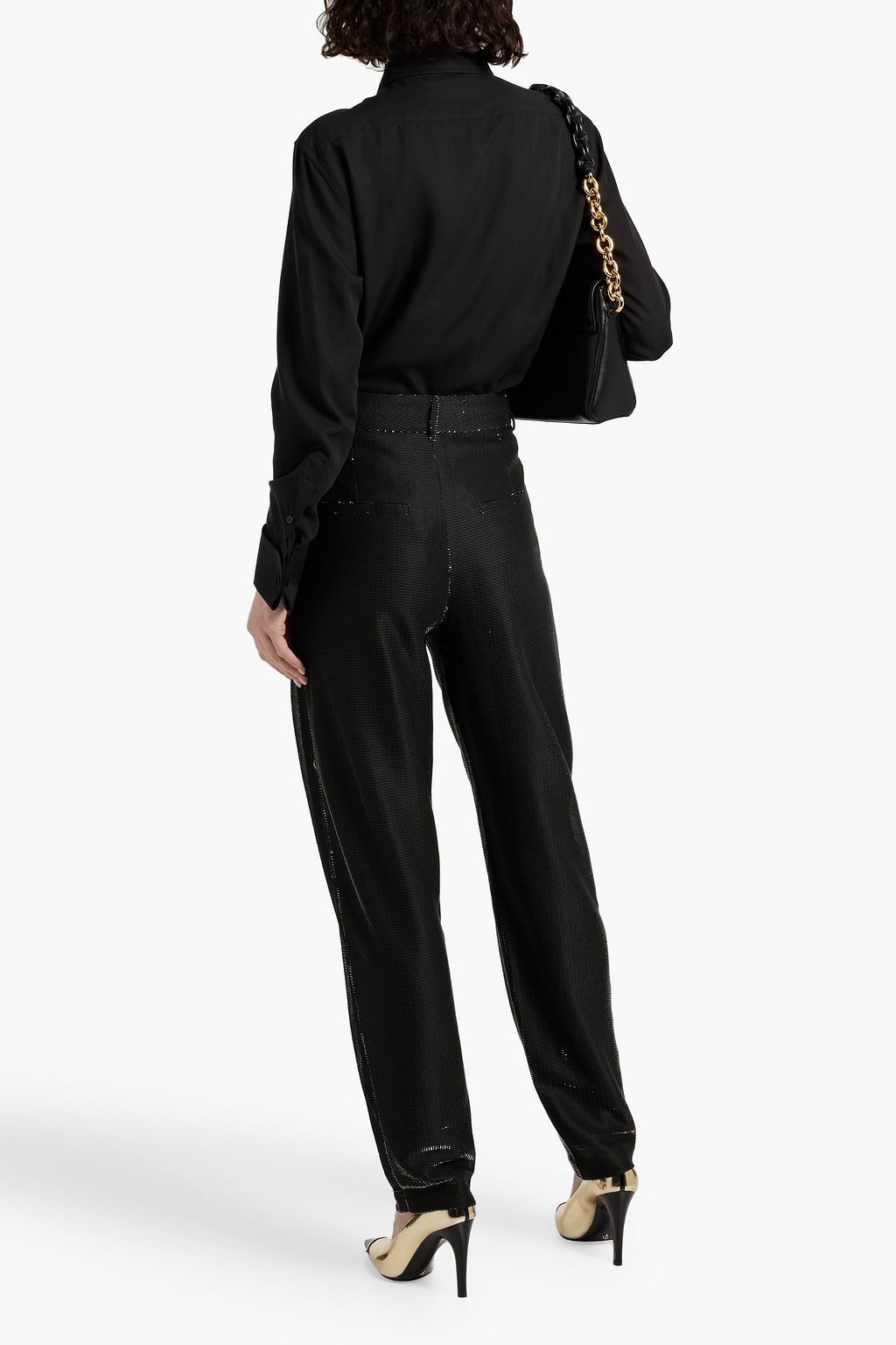 TOM FORD Pintucked Lyocell and silk-blend shirt