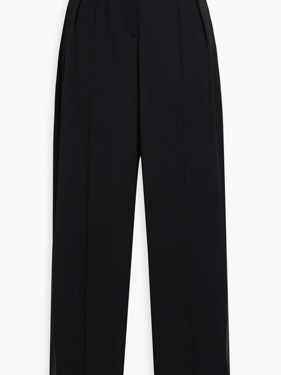 satin-trimmed grain de poudre wool tapered pants