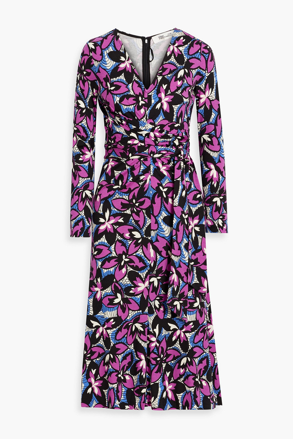 Diane Von Furstenberg Marsha Printed Lyocell And Wool-blend Jersey Midi Dress