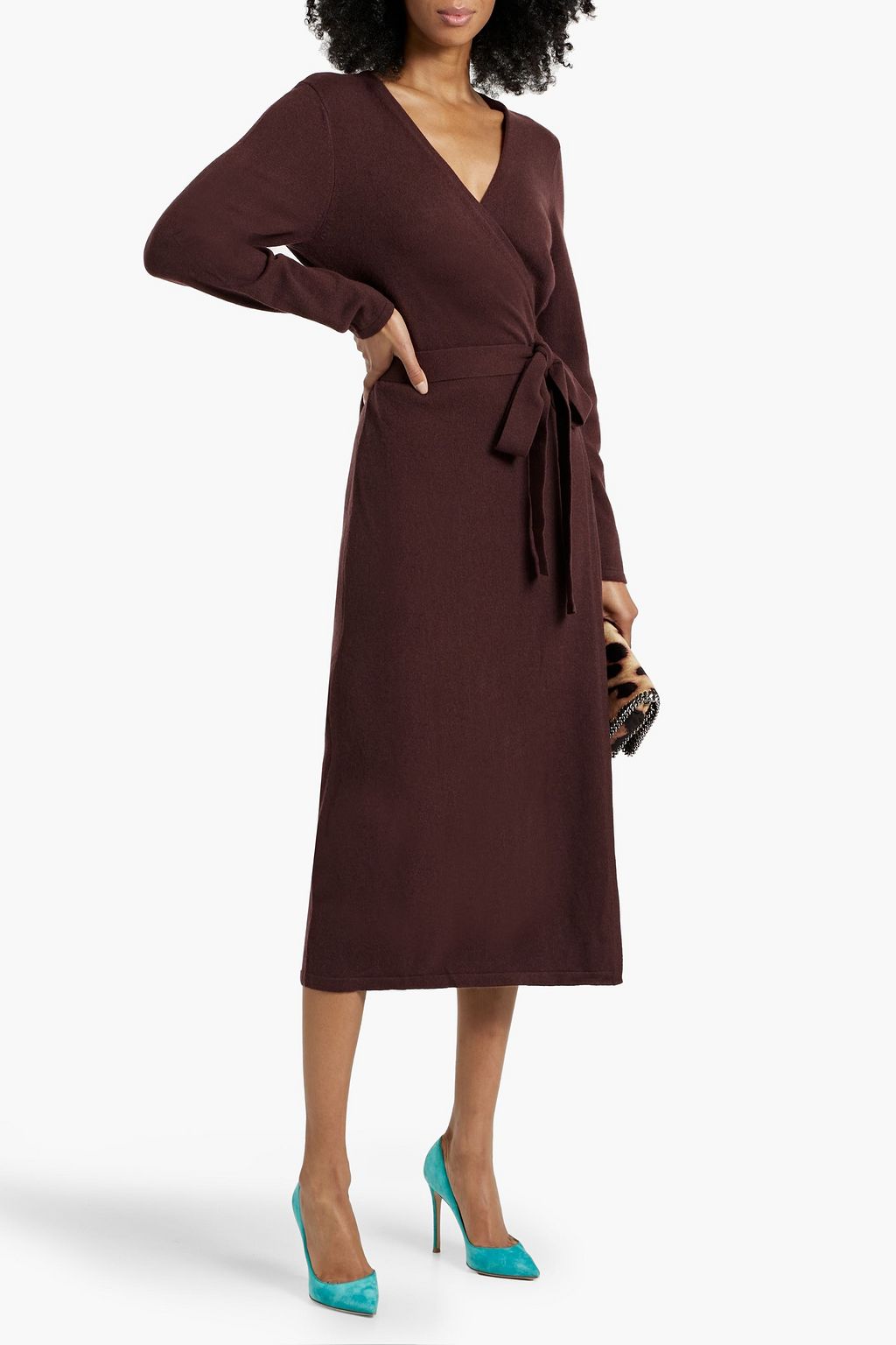 DIANE VON FURSTENBERG Astrid wool and cashmere-blend midi wrap dress