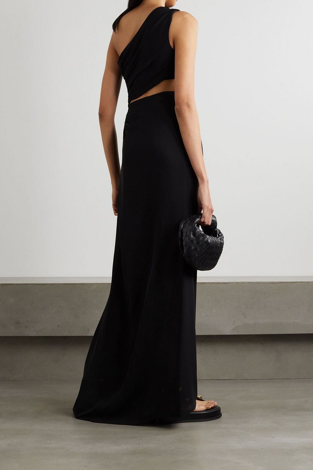VALENTINO GARAVANI One-shoulder cutout silk-cady gown