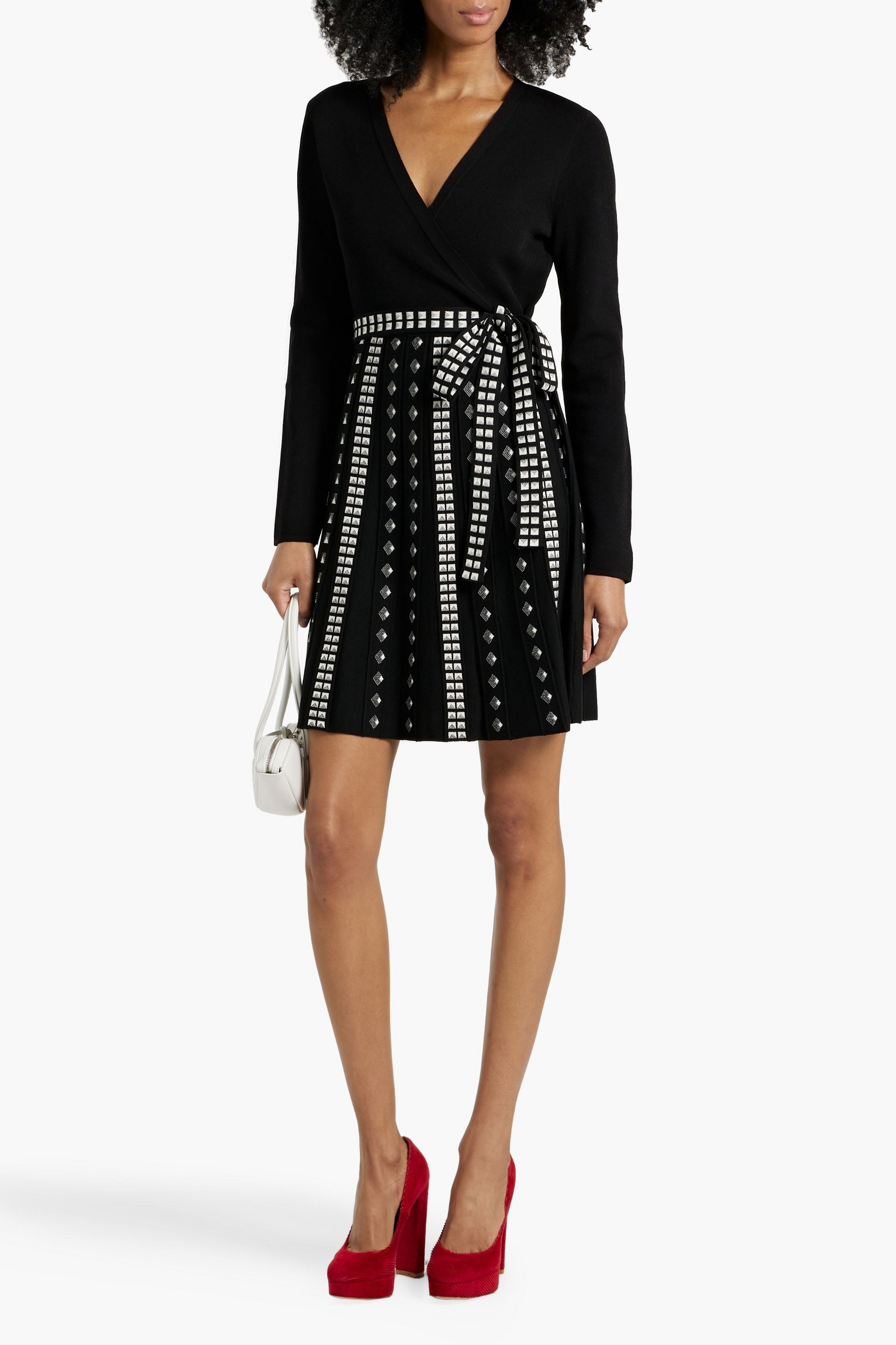 Diane von Furstenberg Chelsea wrap-effect jacquard-knit dress
