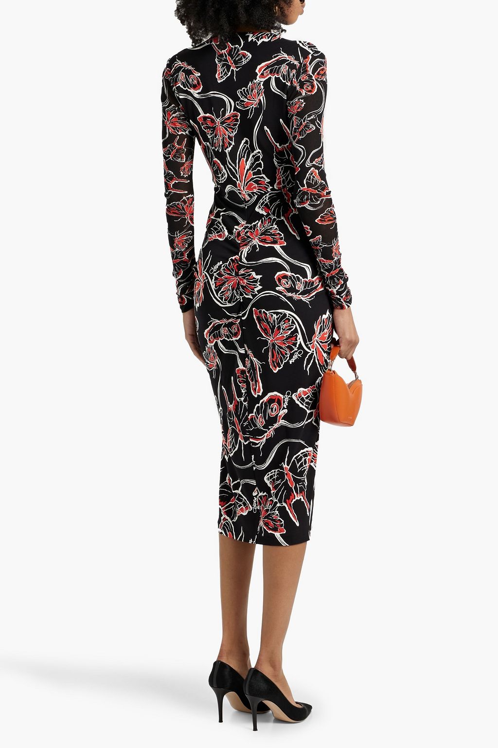 DIANE VON FURSTENBERG Hades printed mesh and jersey midi dress