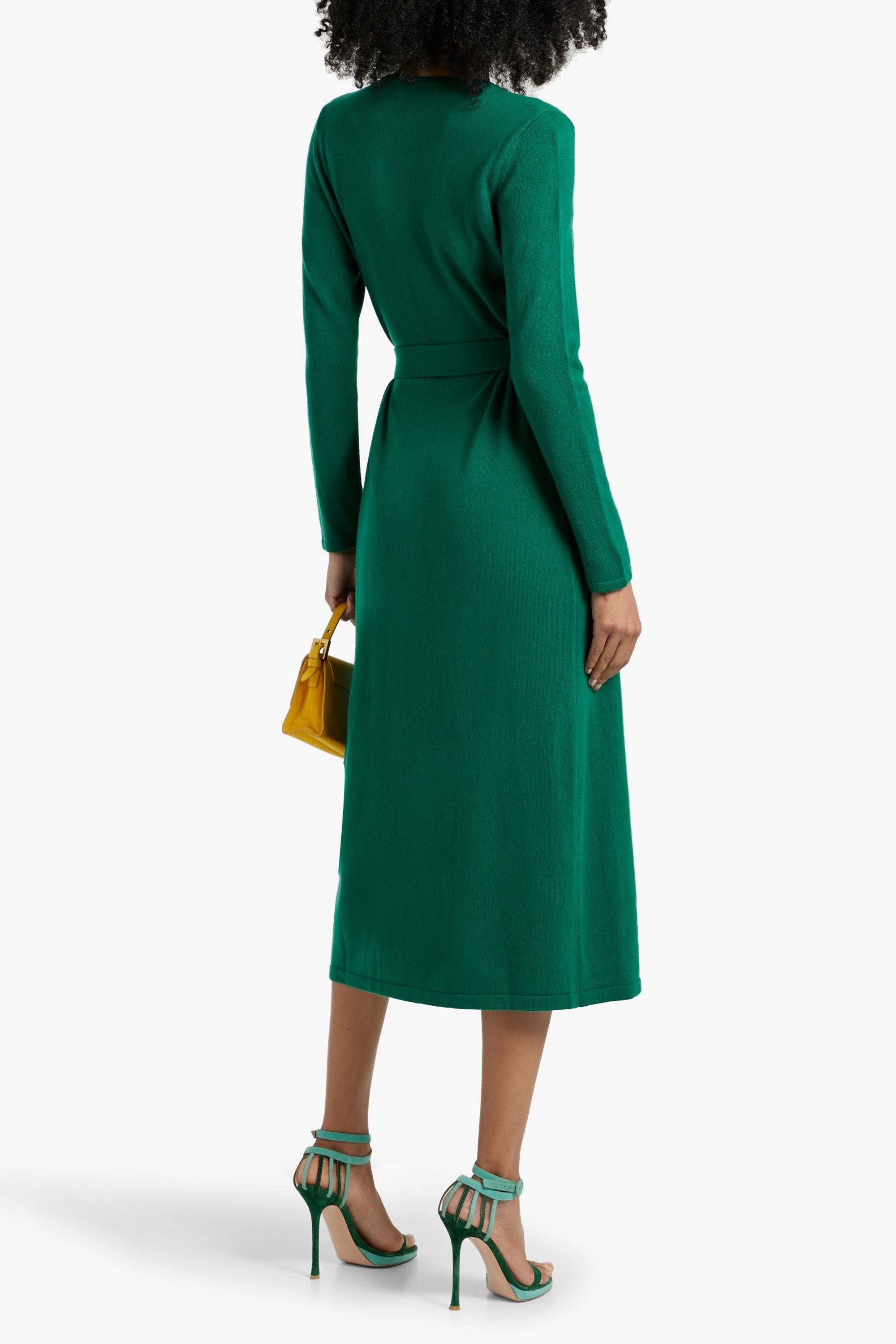 Diane von Furstenberg Astrid wool and cashmere-blend midi wrap dress