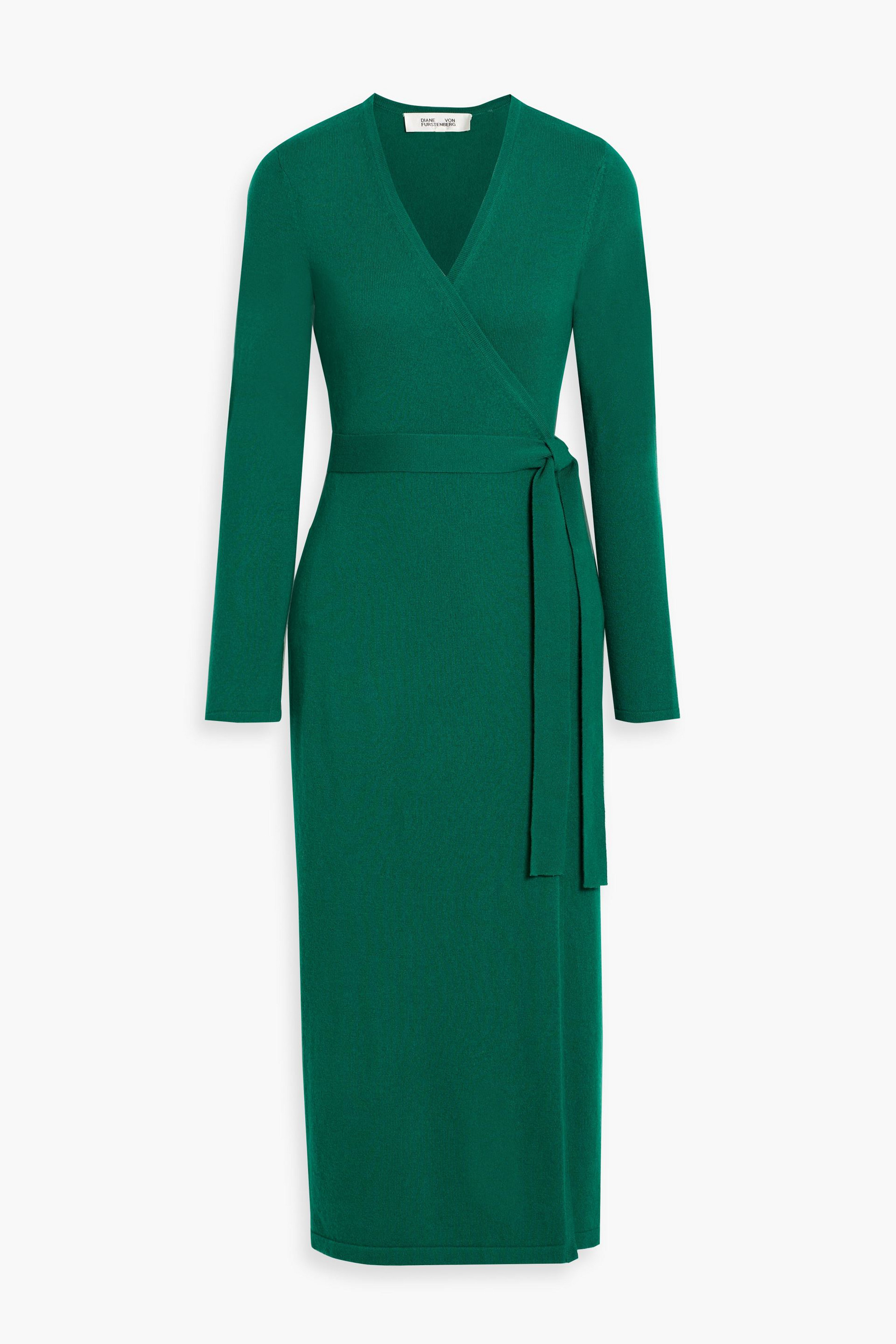 Diane von Furstenberg Astrid wool and cashmere-blend midi wrap dress