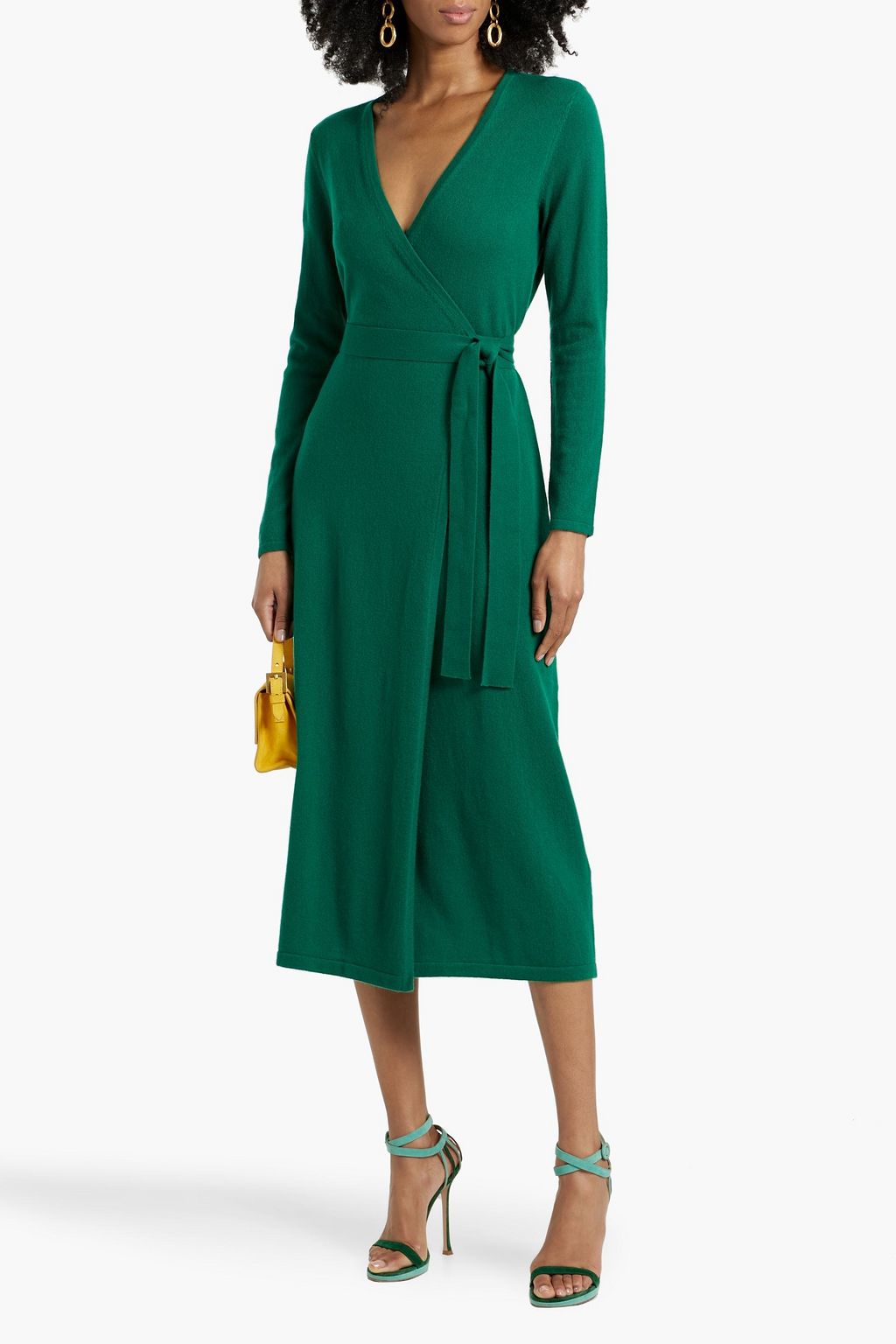 DIANE VON FURSTENBERG Astrid wool and cashmere-blend midi wrap dress