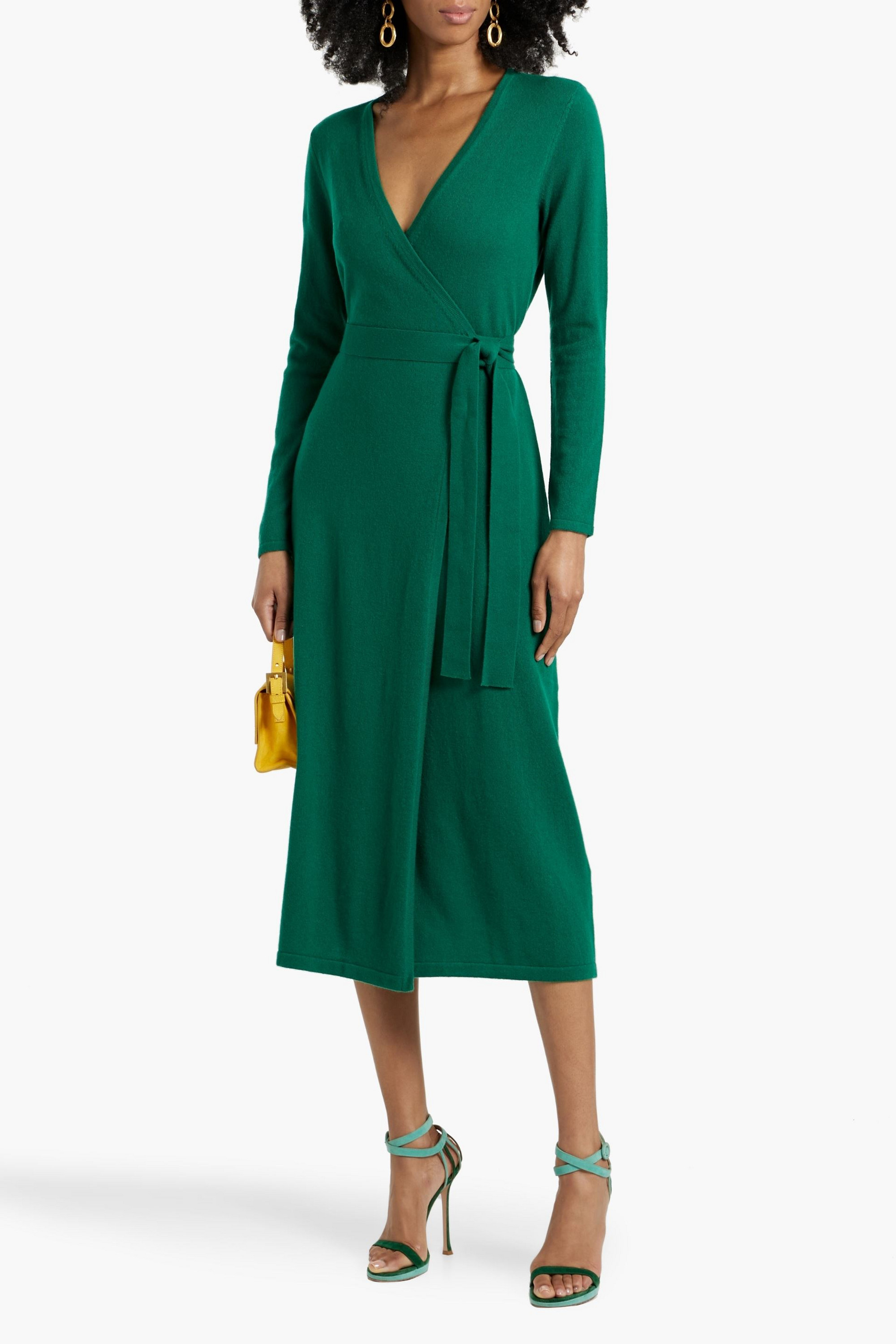 Diane von Furstenberg Astrid wool and cashmere-blend midi wrap dress