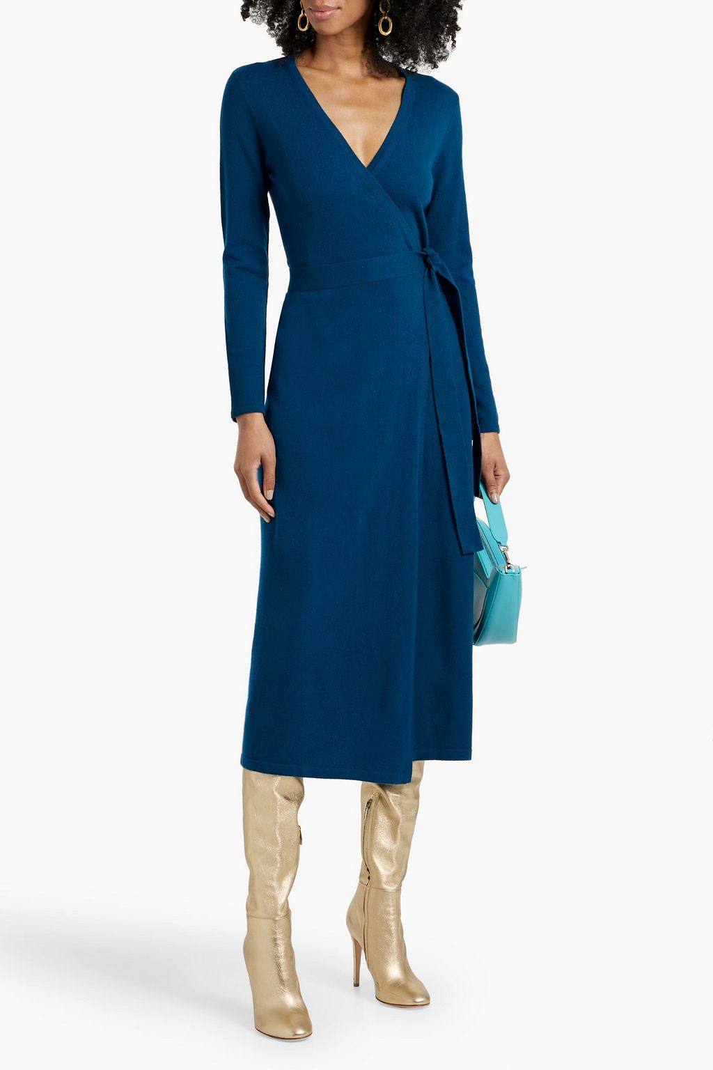 DIANE VON FURSTENBERG Astrid wool and cashmere-blend midi wrap dress