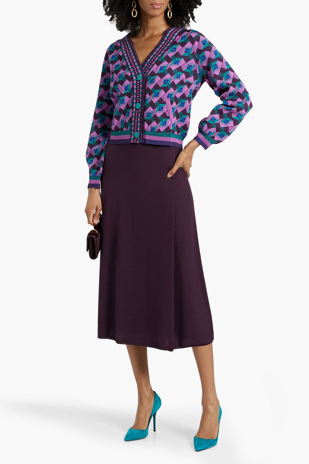DIANE VON FURSTENBERG Bryant jacquard-knit cardigan