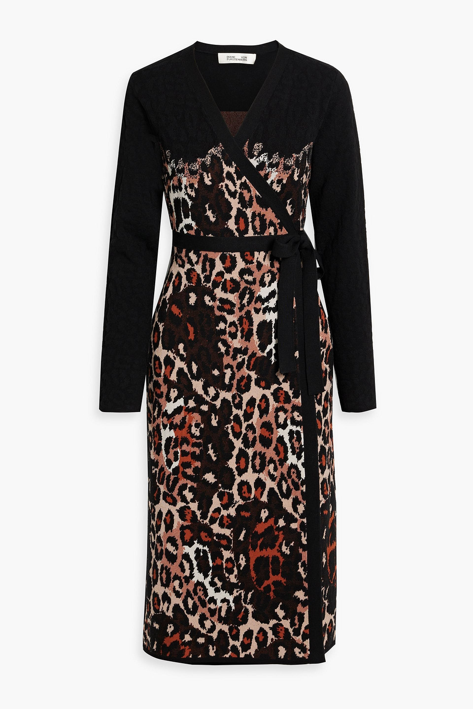 Diane Von Furstenberg Savannah Jacquard-knit Midi Wrap Dress In Multi