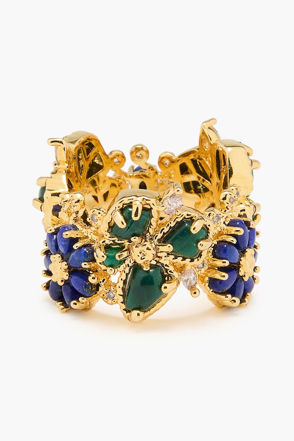 ZIMMERMANN 14 KT. vergoldeter Ring mit mehreren Steinen