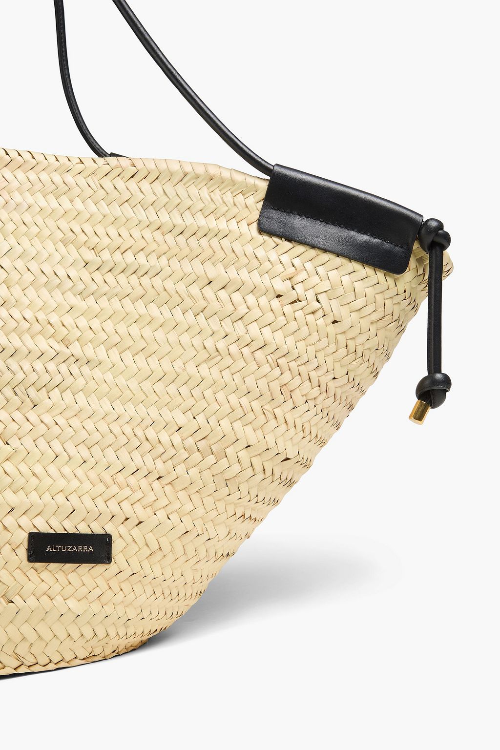 ALTUZARRA Watermill leather-trimmed raffia tote