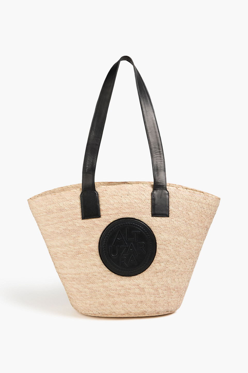 Altuzarra Medallion Watermill Tote Bag Aus Raffiabast Mit Lederbesatz