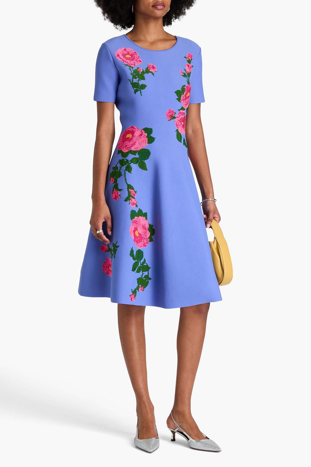 CAROLINA HERRERA Flared jacquard-knit dress