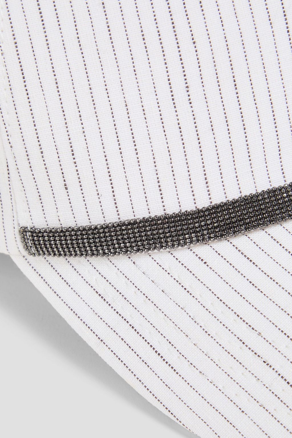 BRUNELLO CUCINELLI Bead-embellished striped baseball cap